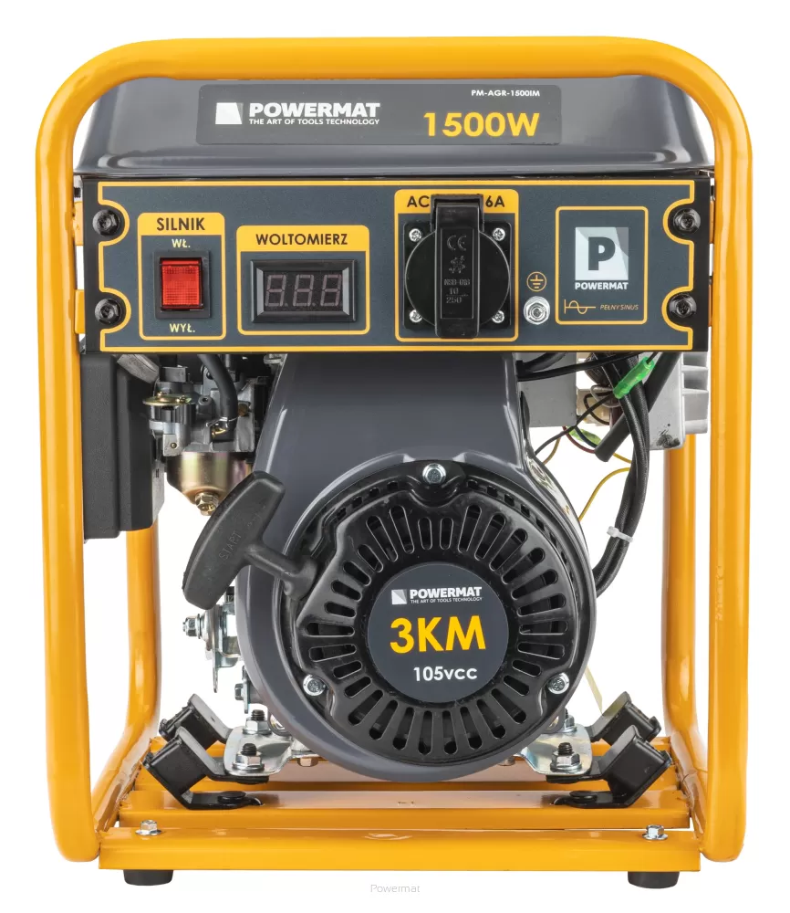 POWERMAT PM-AGR-1500IM ELEKTROCENTRÁLA GENERÁTOR PROUDU 3HP 230V 1500W