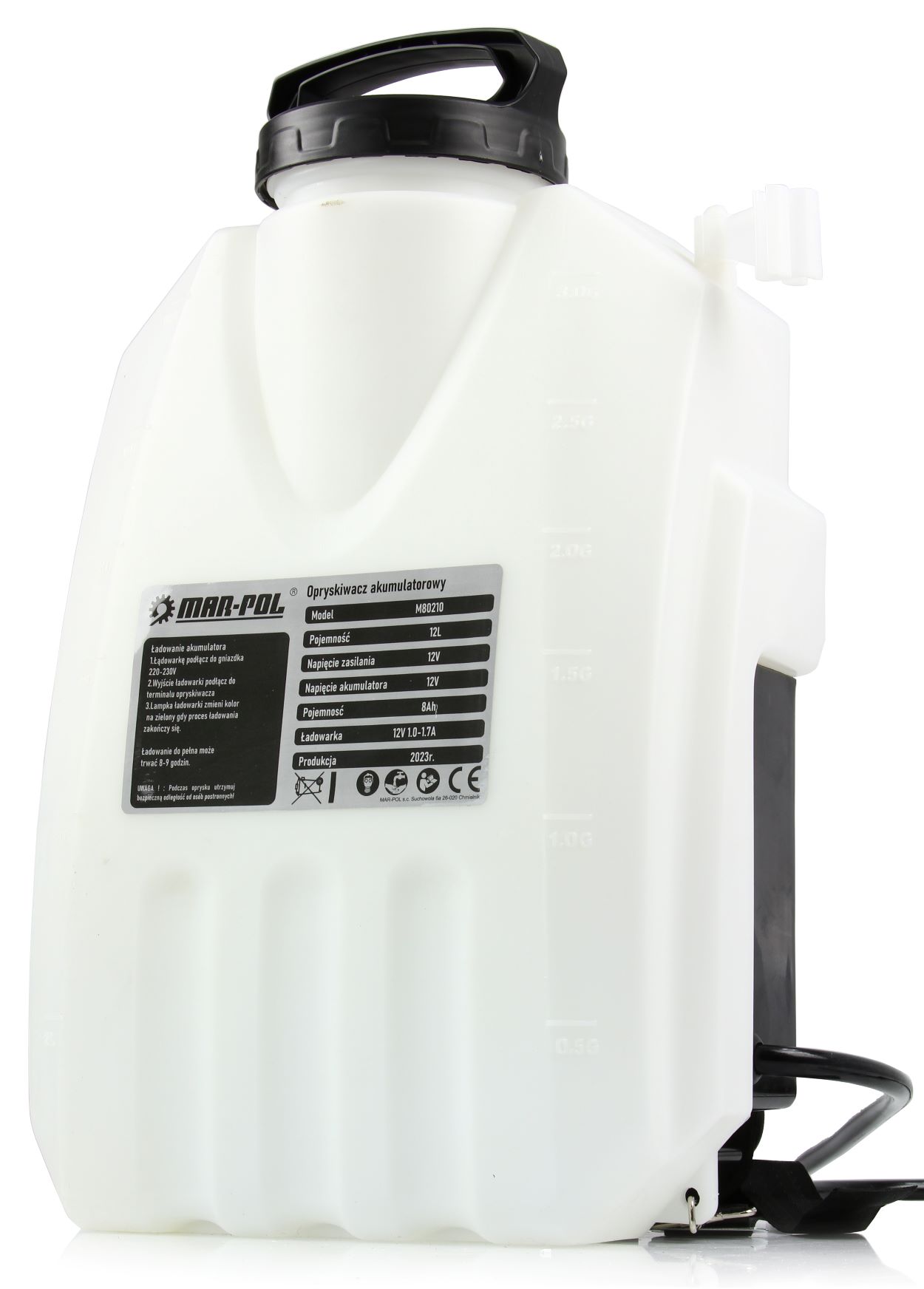 MARPOL M80210 12L Akumulátorový zádový tlakový postřikovač 12V