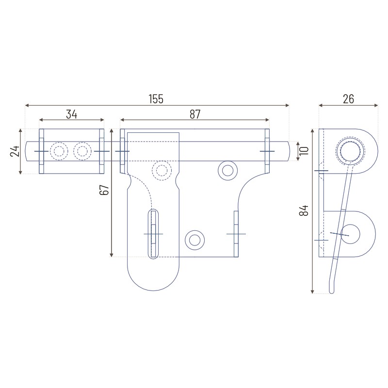 IRMA ZGX2150 Dveřní zástrč petlice z nerezové oceli 150mm