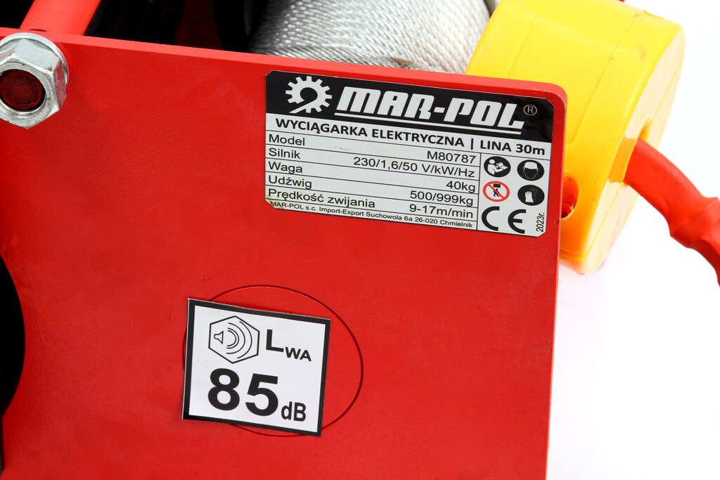 MAR-POL M80787 Elektrický lanový naviják 30m 500/999KG