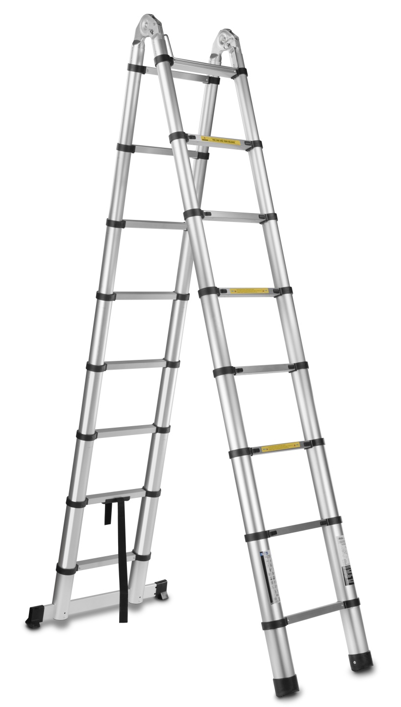 GEKO G02449 Multifunkční teleskopický žebřík 5m, 150kg, hliníkový