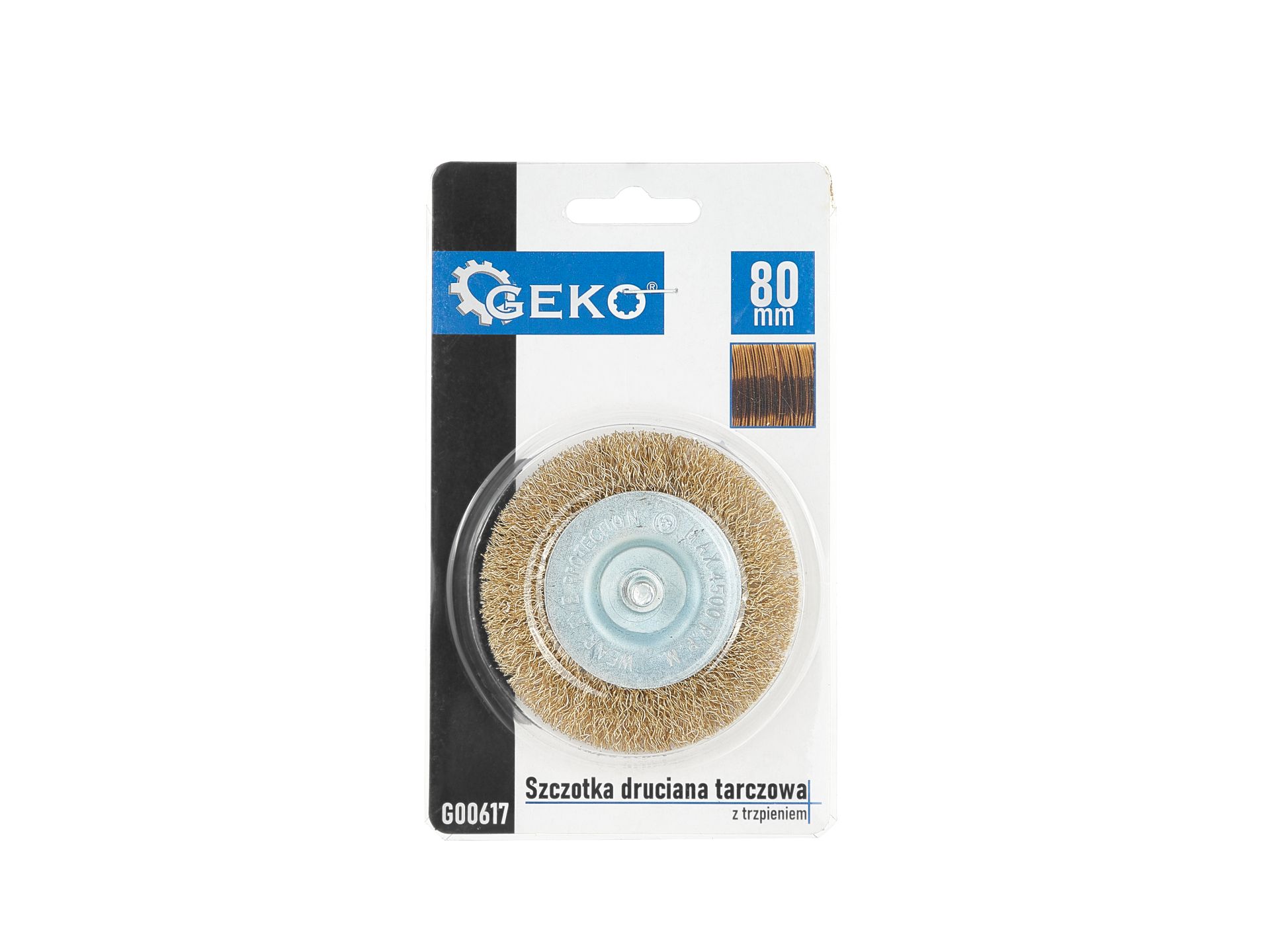 GEKO G00617 Drátěný kotoučový kartáč. mosaz 80mm s čepem