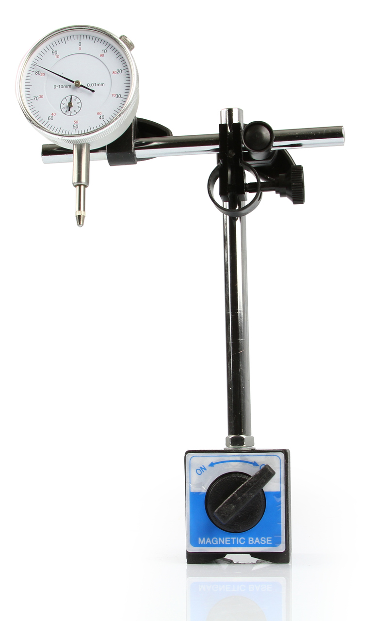 Mar-Pol M57661 Automatický magnetický stativ, číselníkový úchylkoměř 0-10mm + 22 koncovek