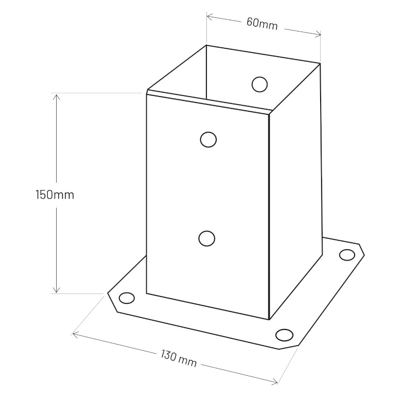 Irma PSPK60 Kotvící patka základna držák pro plotové sloupy 60x150mm 5ks
