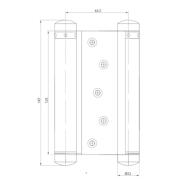 Irma ZWC125 Oboustranný pružinový pant závěs pro kyvné dveře 125mm chrom