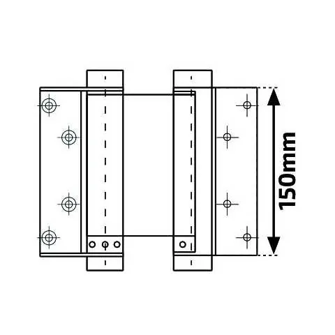 Irma ZWC150 Oboustranný pružinový pant závěs pro kyvné dveře 150mm chrom