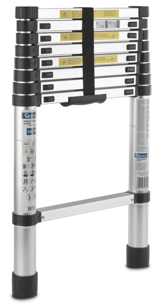 GEKO G02444 Hliníkový teleskopický žebřík 2,6 m 150 kg