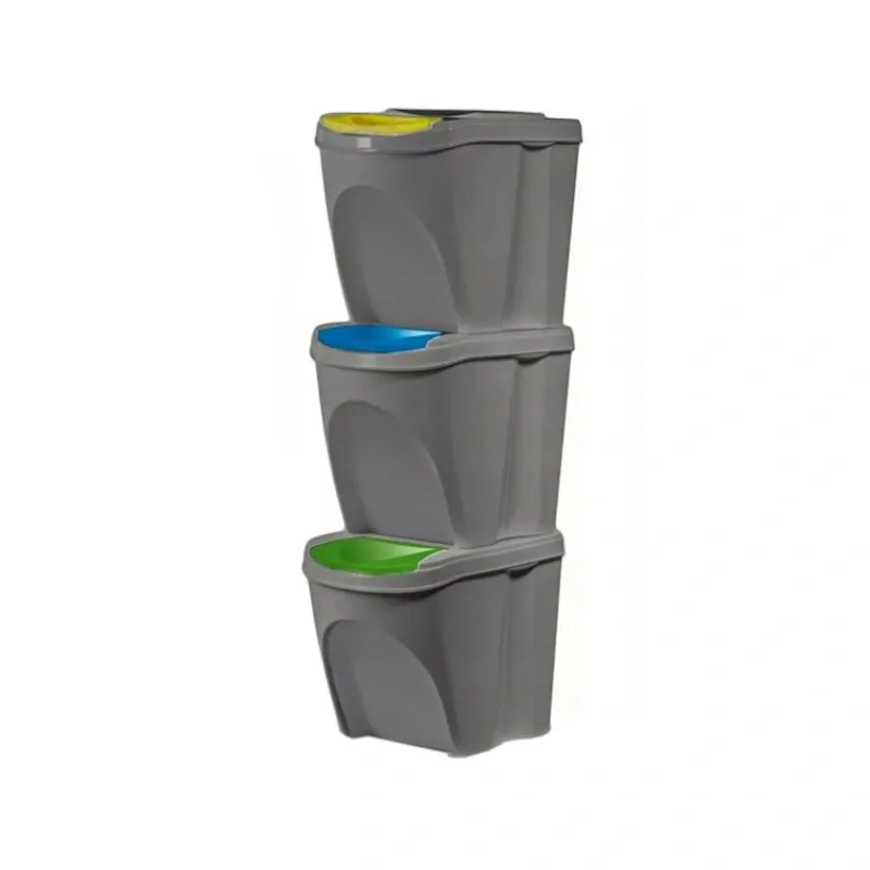 Irma KWB203 Odpadkový koš na třídění odpadu 25L 39x29x33 3ks šedý