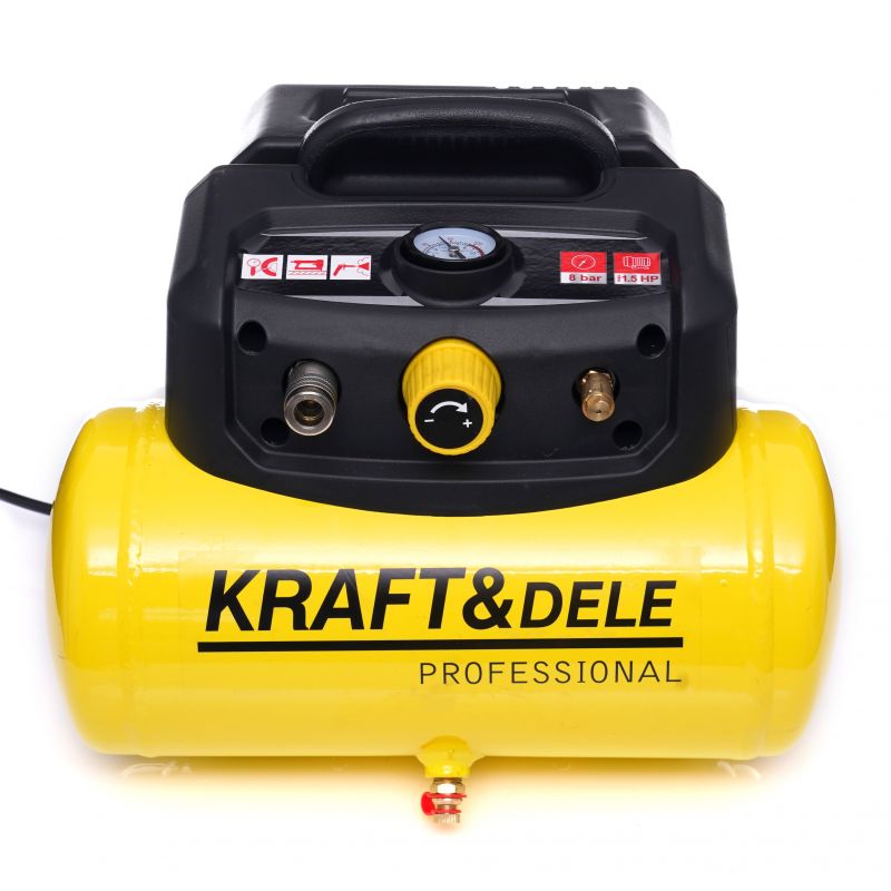 KRAFT&DELE KD1415 1,5HP Bezolejový kompresor 6l 8bar 180l/m