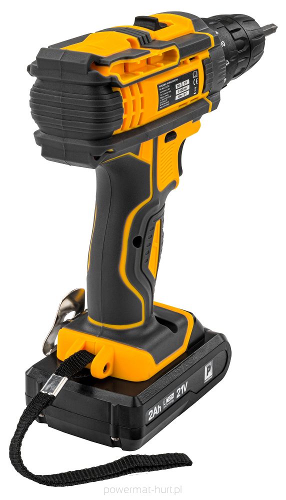 POWERMAT PM-WA-21V-2AT Aku 21V vrtací šroubovák vrtačka 2 baterie + sada přiíslušenství 19ks