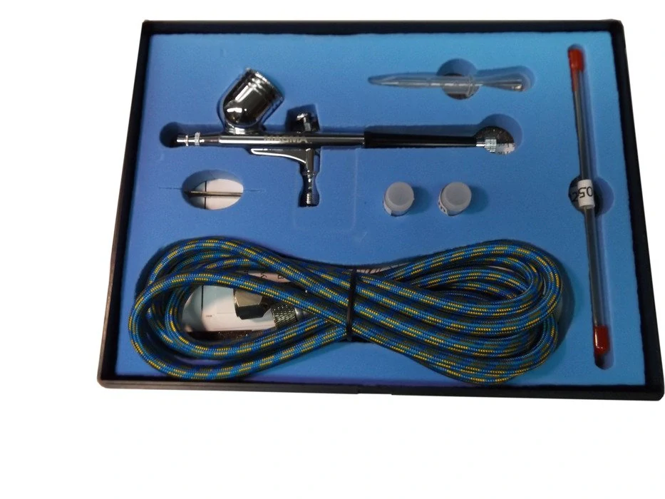 MAGMA TG-130K Airbrush stříkací pistole AB130K sada na malování nanášení barvy 0,2 0,3 0,5mm + hadice 1,8m