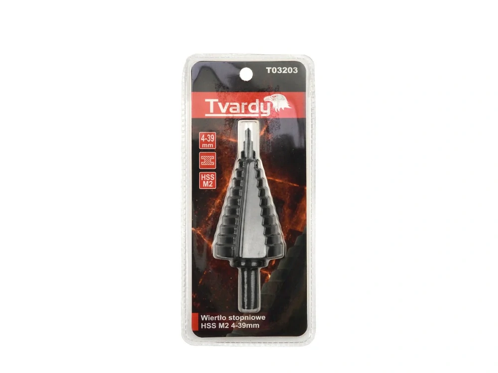 GEKO T03203 Stupňový vrták pro plech, plast, kov HSS M2 TiAlN 4-39mm