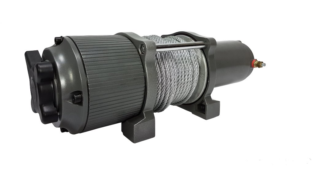 MAR-POL M80801 Kladkostroj, naviják akumulátorový 12V 1814kg, ocelové lano