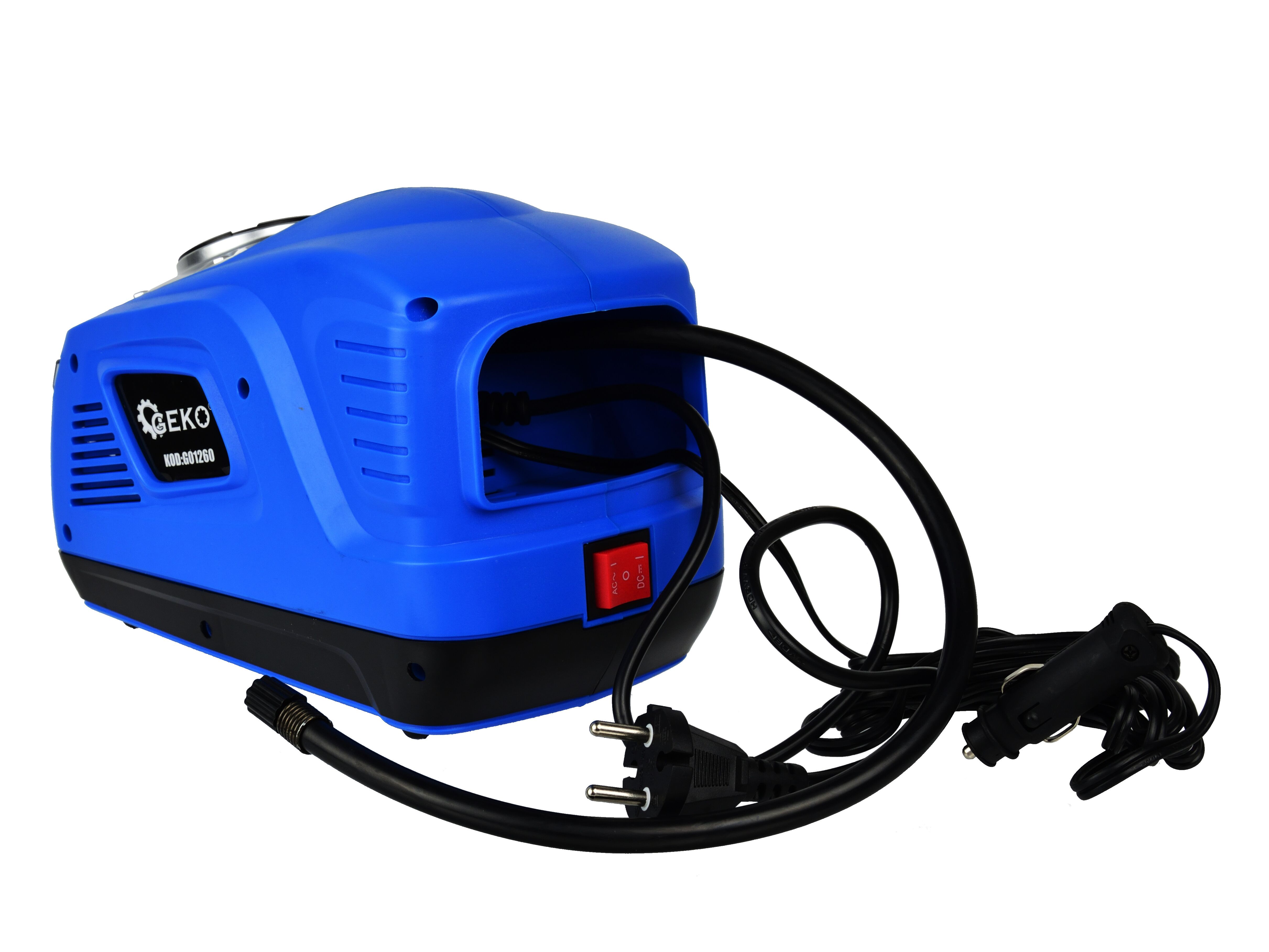 GEKO G01260 Mini kompresor 100W LED 12V 230V pumpa na kola pumpování