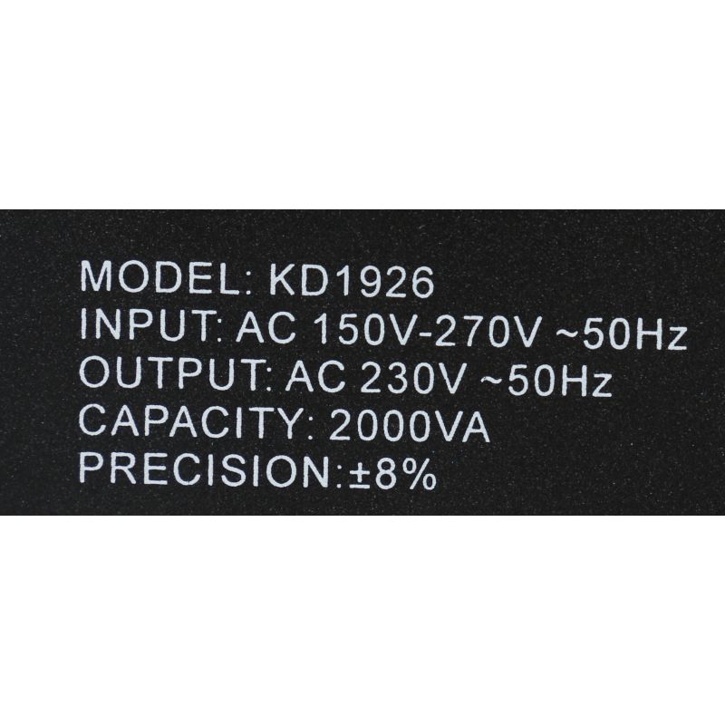 KRAFT&DELE KD1926 Stabilizátor napětí 2000VA 230V regulátor elektrické energie AVR