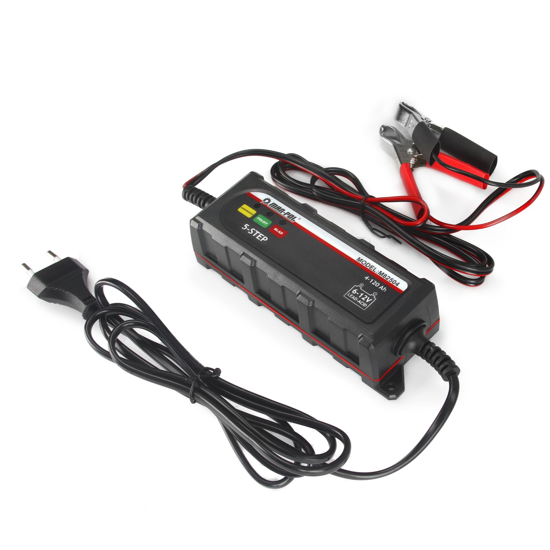 MAR-POL M82504 Nabíječka autobaterií 1A 6/12V + startovací kable