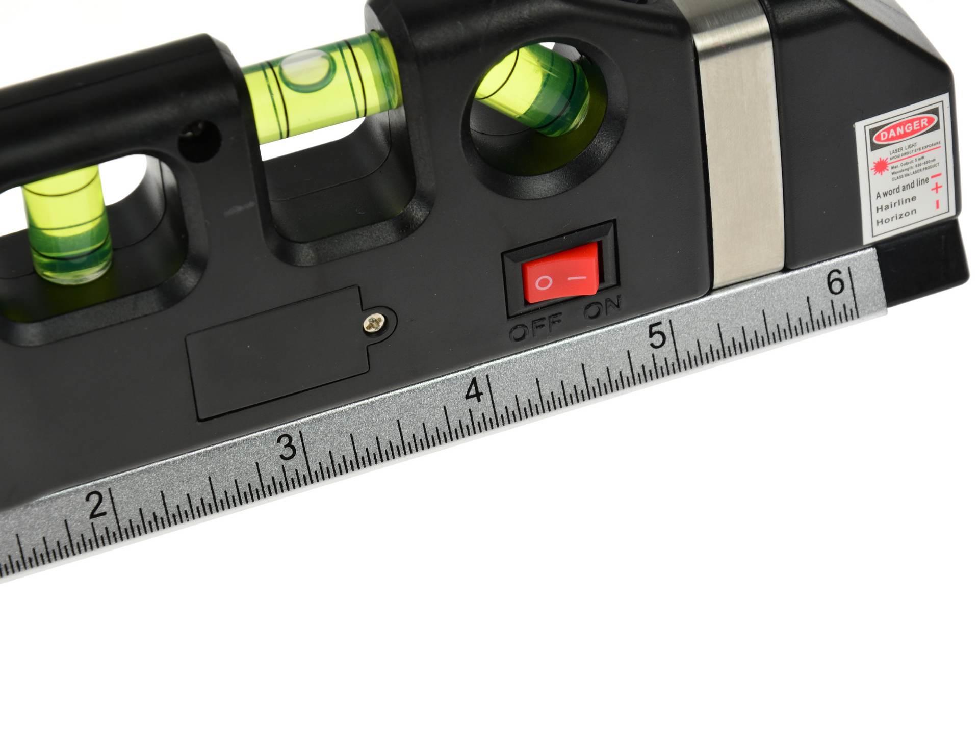 GEKO G03310 Vodováha laserová s měrítkem a metrem 2,5 m