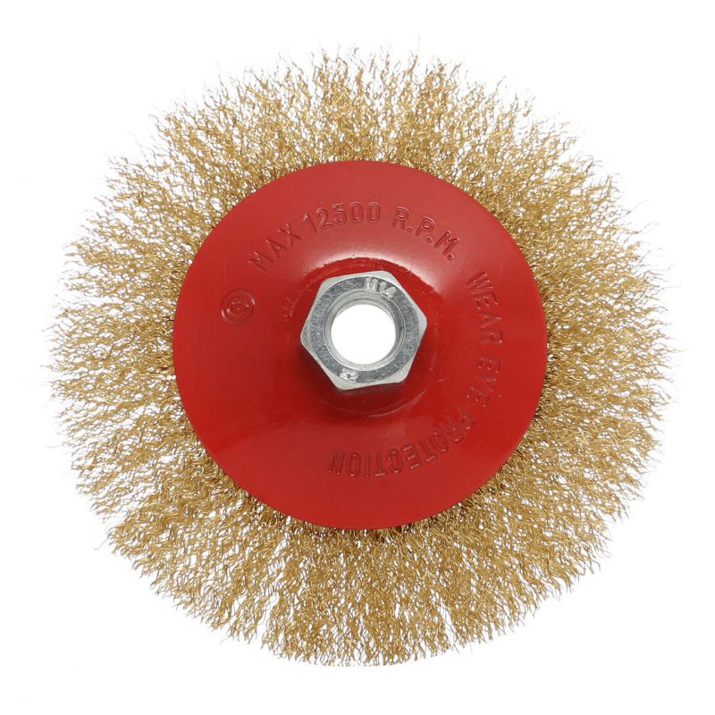 Kraft&Dele KD10982 Drátěný rotační mosazný kartáč dráťák 4"100mm M14