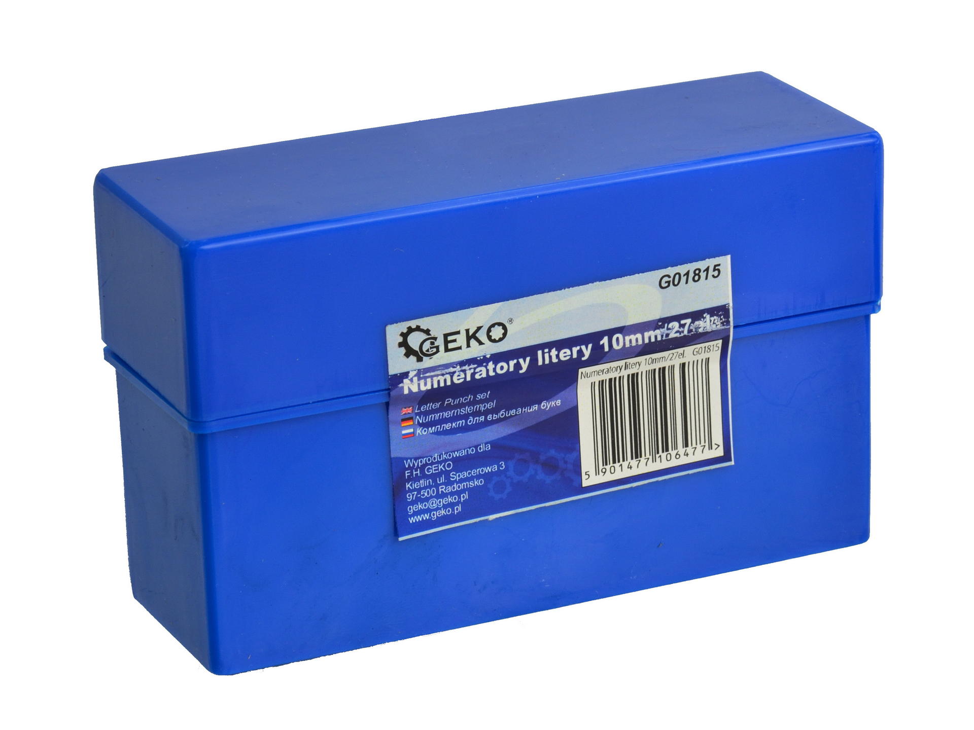 GEKO G01815 Raznice písmen razič 10mm 27ks razidla písmenková na kov, plech