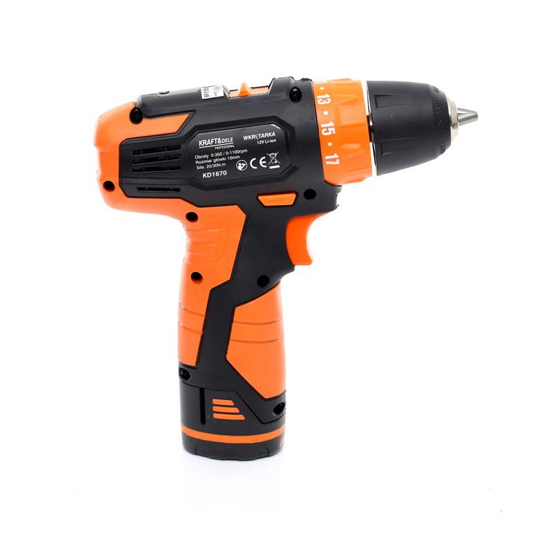Kraft&Dele KD1670 Aku Vrtací šroubovák,vrtačka LED 12V Lion 1,3Ah 2 akumulátory