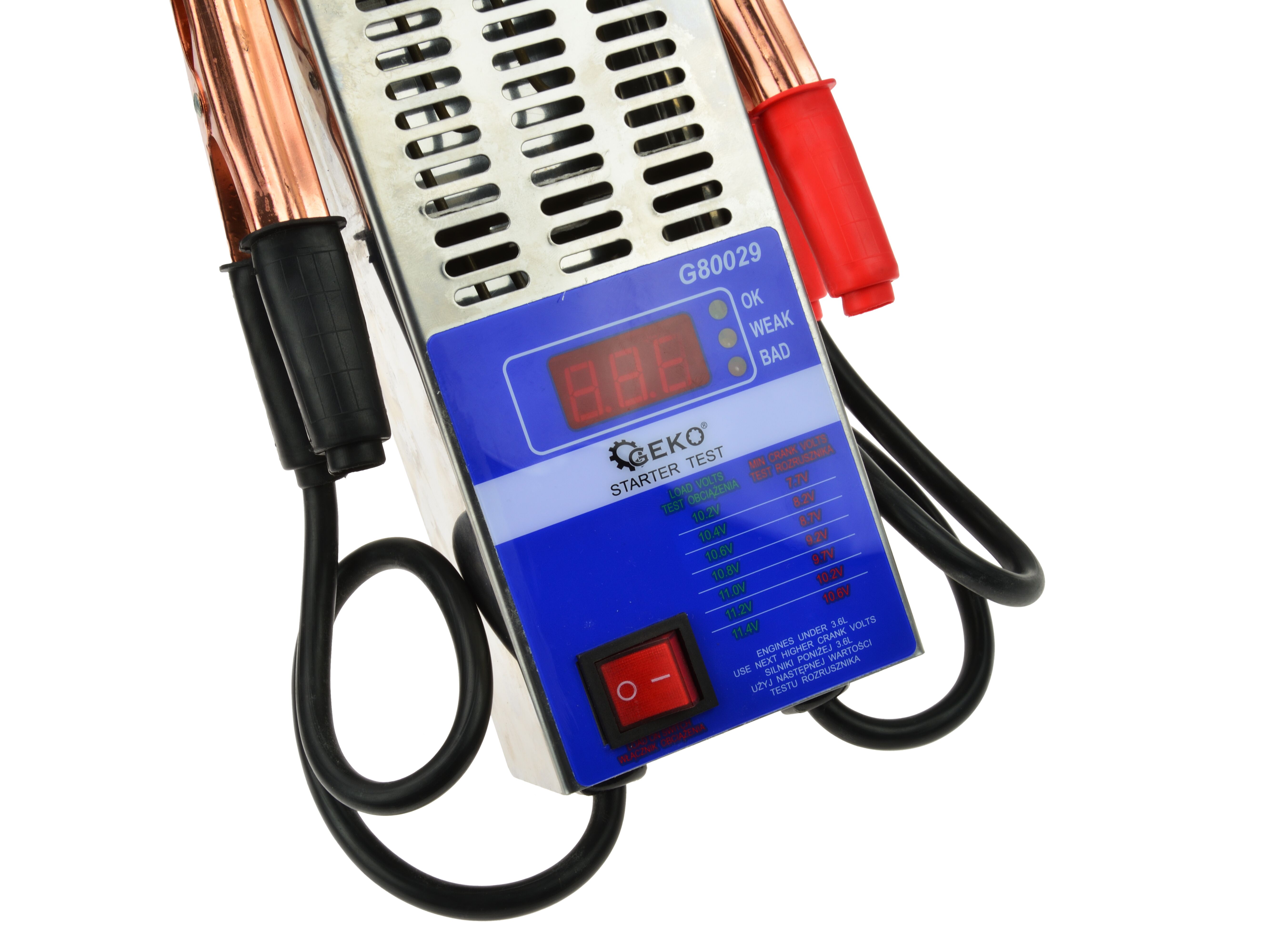GEKO G80029 Tester měřič digitální 12V kontrola baterií / akumulátorů LCD 