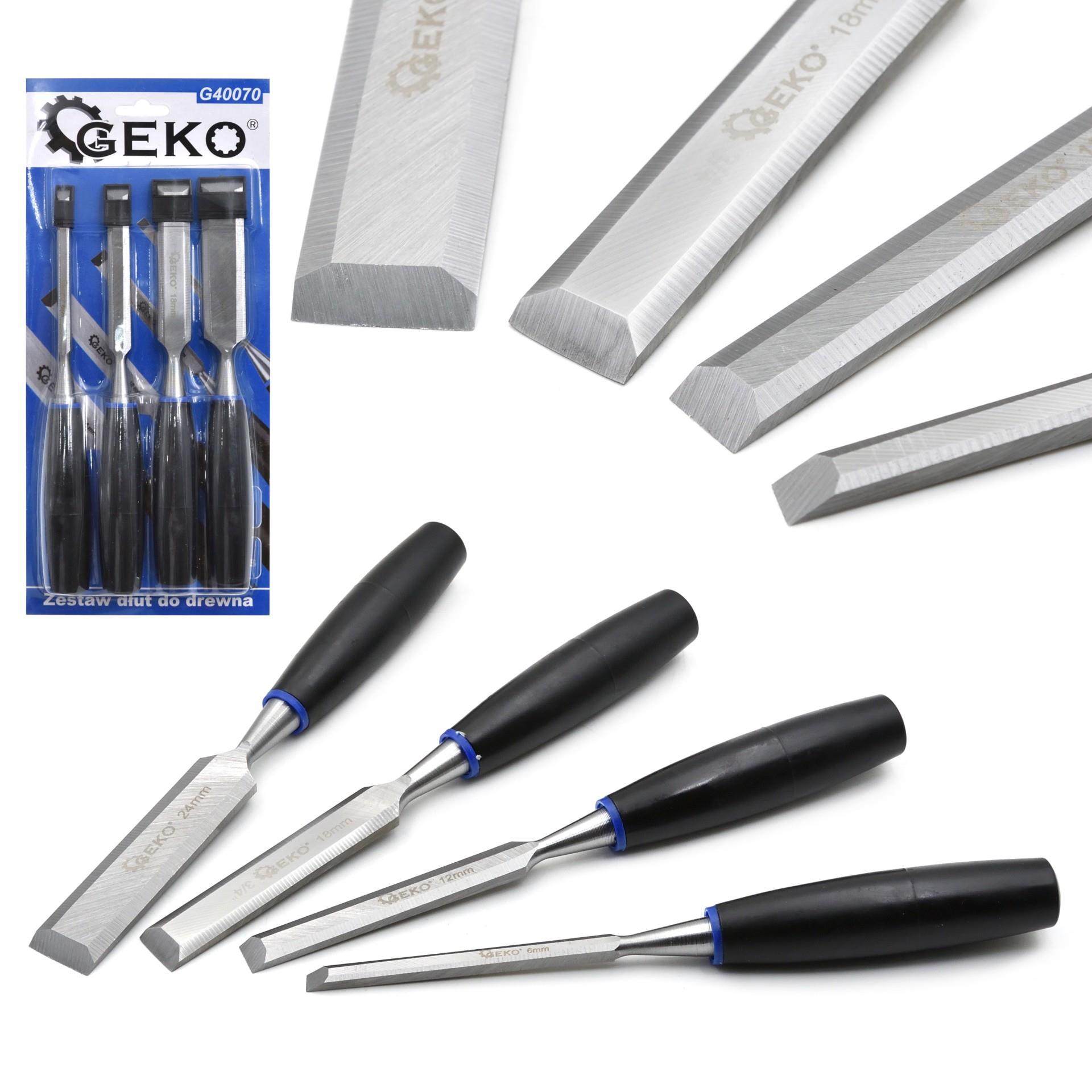 GEKO G40070 4-dílná sada sekáčů na dřevo 6-24 mm sekáče dláta