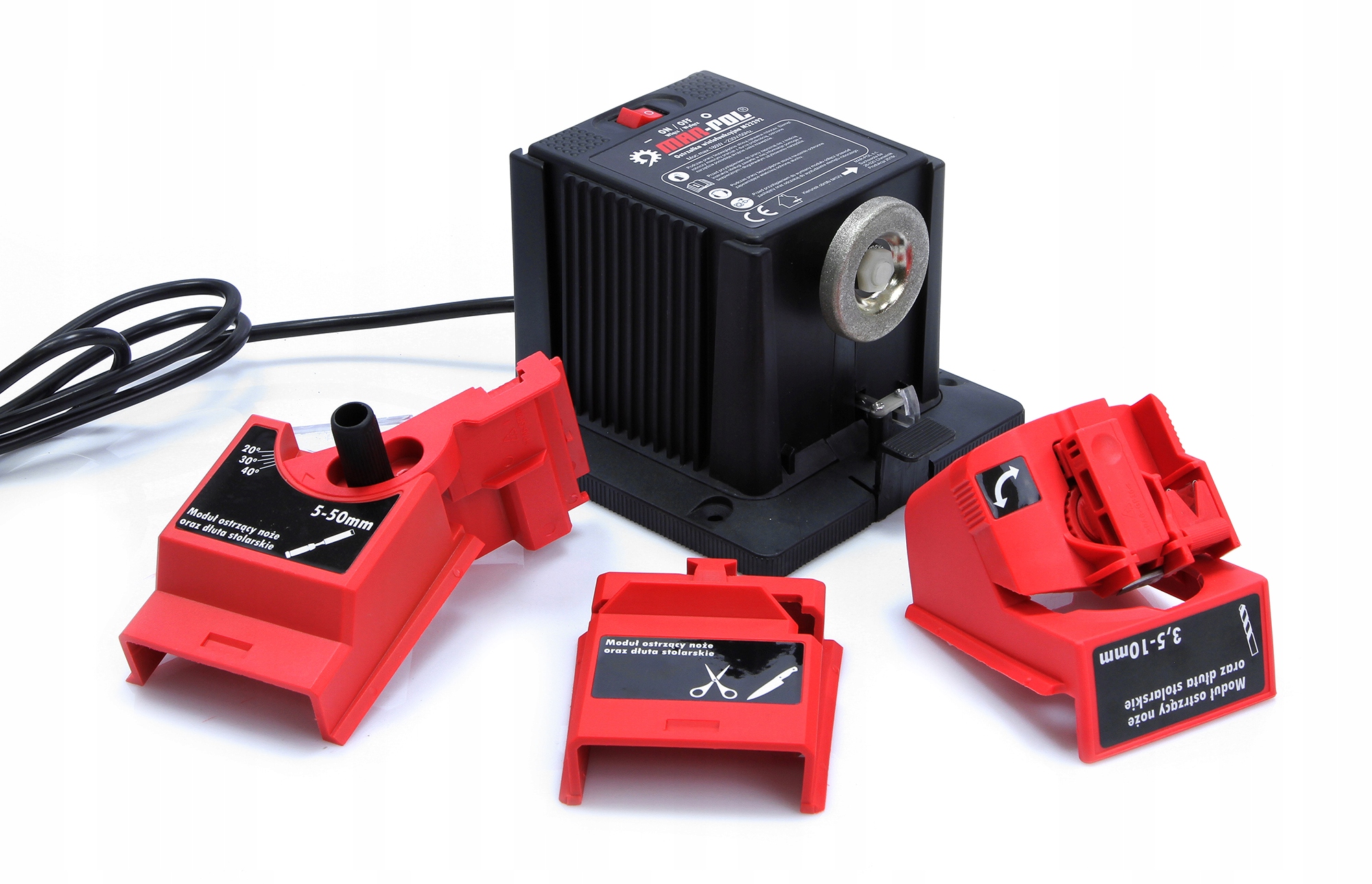 MAR-POL M22292 Multifunkční elektrická ostřička bruska 180W na nože vrtáky