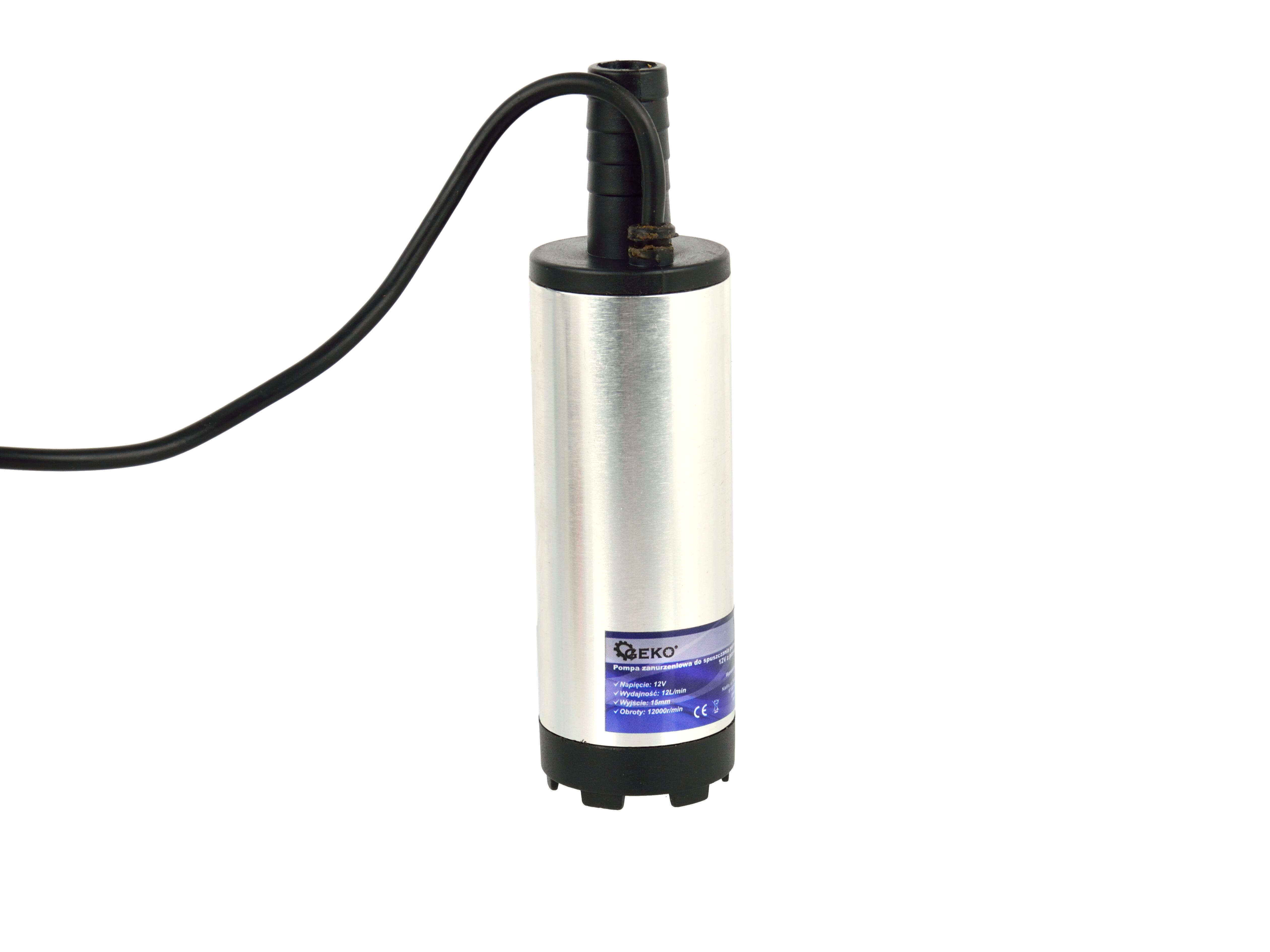 GEKO G00942 12V PONORNÉ ČERPADLO NA OLEJ NAFTU PŘEČERPÁVAČ OLEJU 37mm+PALIVOVÁ HADICE 290CM