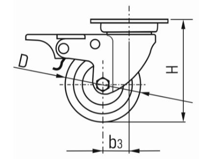 GEKO G71503 Otočné kolečko s brzdou kolo 75mm PP