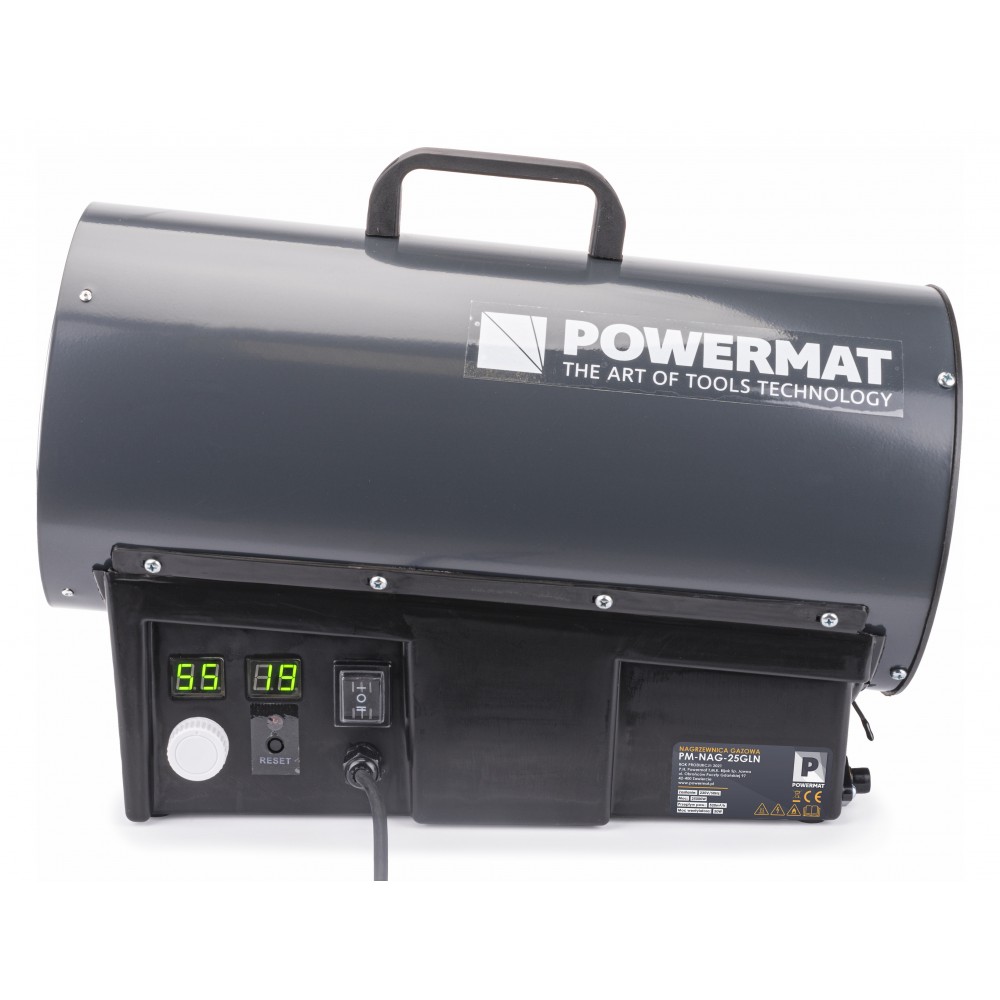 POWERMAT PM-NAG-25GLN Plynový ohřívač s termostatem, topidlo LCD 25kW 520m3/h