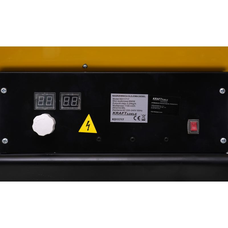 KRAFT&DELE KD11717 Naftový ohřívač Topidlo s komínem 65kW digitální termostat