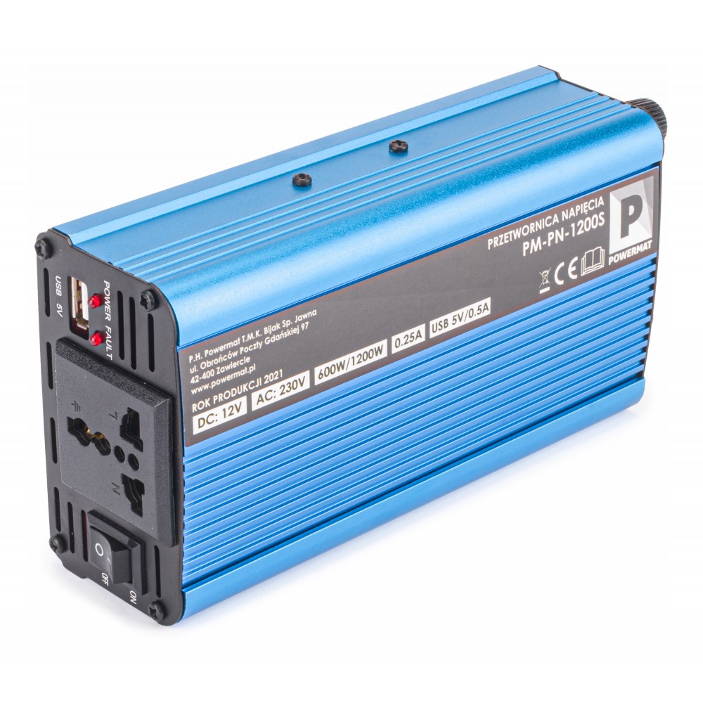 POWERMAT PM-PN-1200S Měnič napětí pro vozidla, auta 12V 1200W