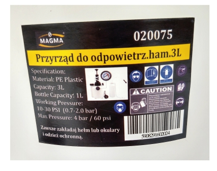 Magma 020075NB Sada pro odvzdušnění brzd, výměnu brzdové kapaliny, odvzdušovač