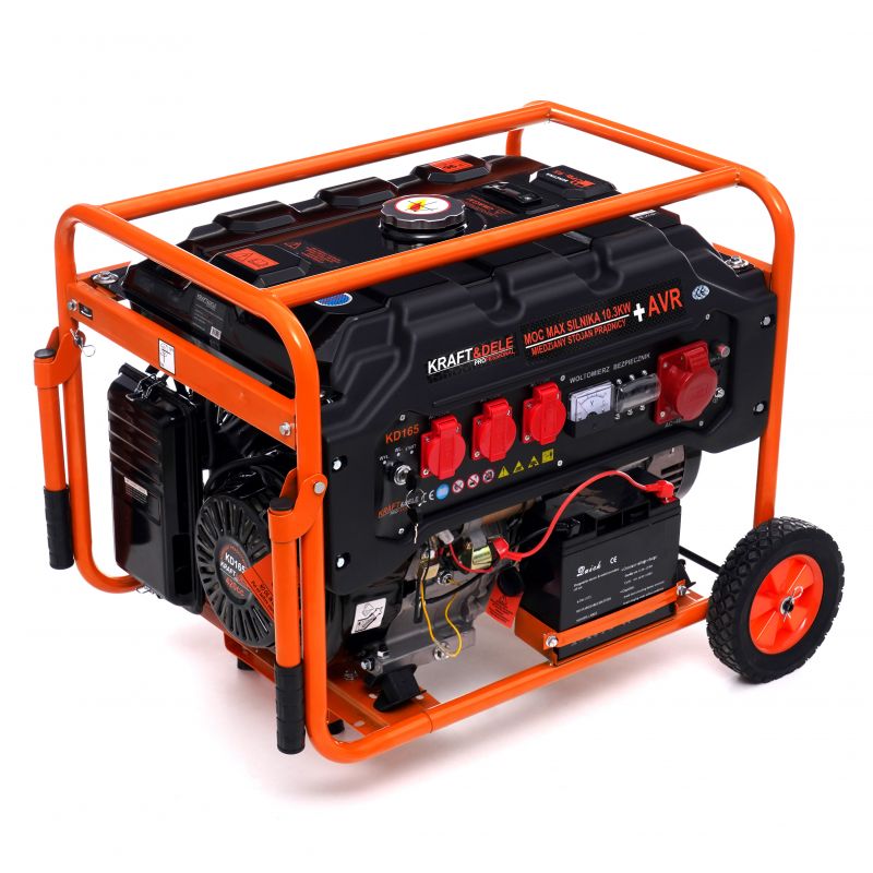 Kraft&Dele KD165 Elektrocentrála 5500W generátor proudu AVR 12V 230V 380V s kolečky