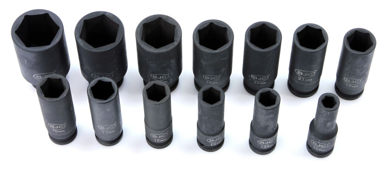 MAR-POL M58272 Sada nástrčných klíčů pro rázový utahovák BJC 1/2" 10-32mm klíče
