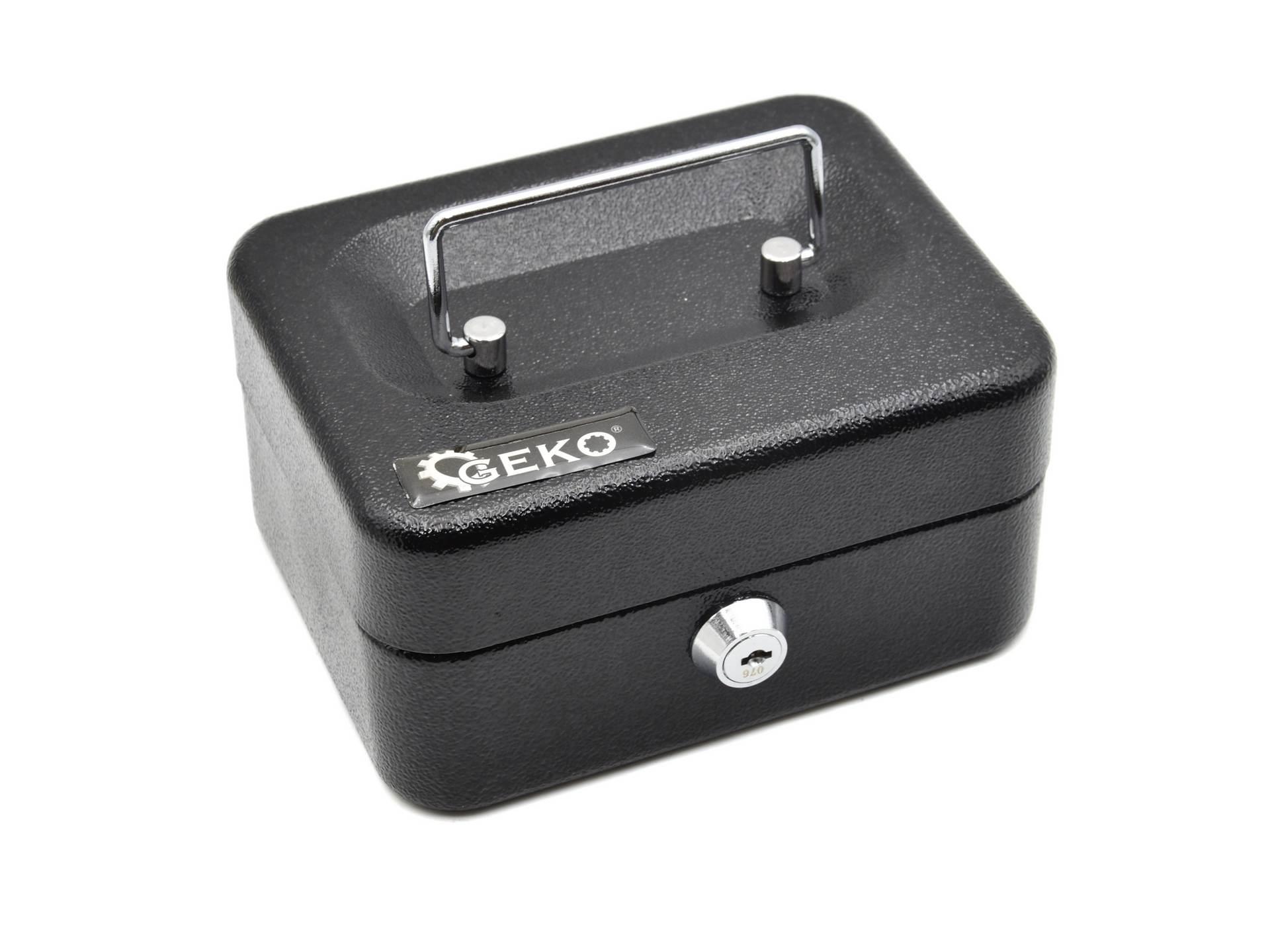 GEKO G10900 Přenosná pokladna 150x120x80mm s klíčem 2KS skříňka na peníze klíče