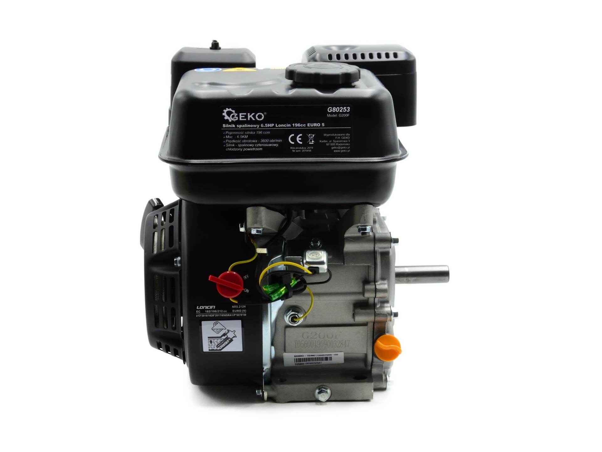 GEKO G80253 Benzínový spalovací motor 6,5HP Loncin 196cc EURO 5 čtyřtaktní