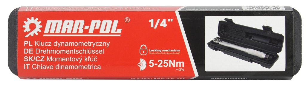 MAR-POL M53579 Momentový klíč 1/4" 5-25 Nm