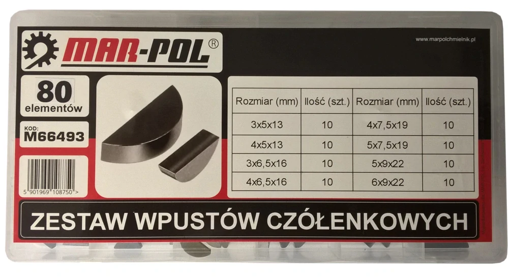 MAR-POL M66493 Woodruffová segmentová pera 80ks