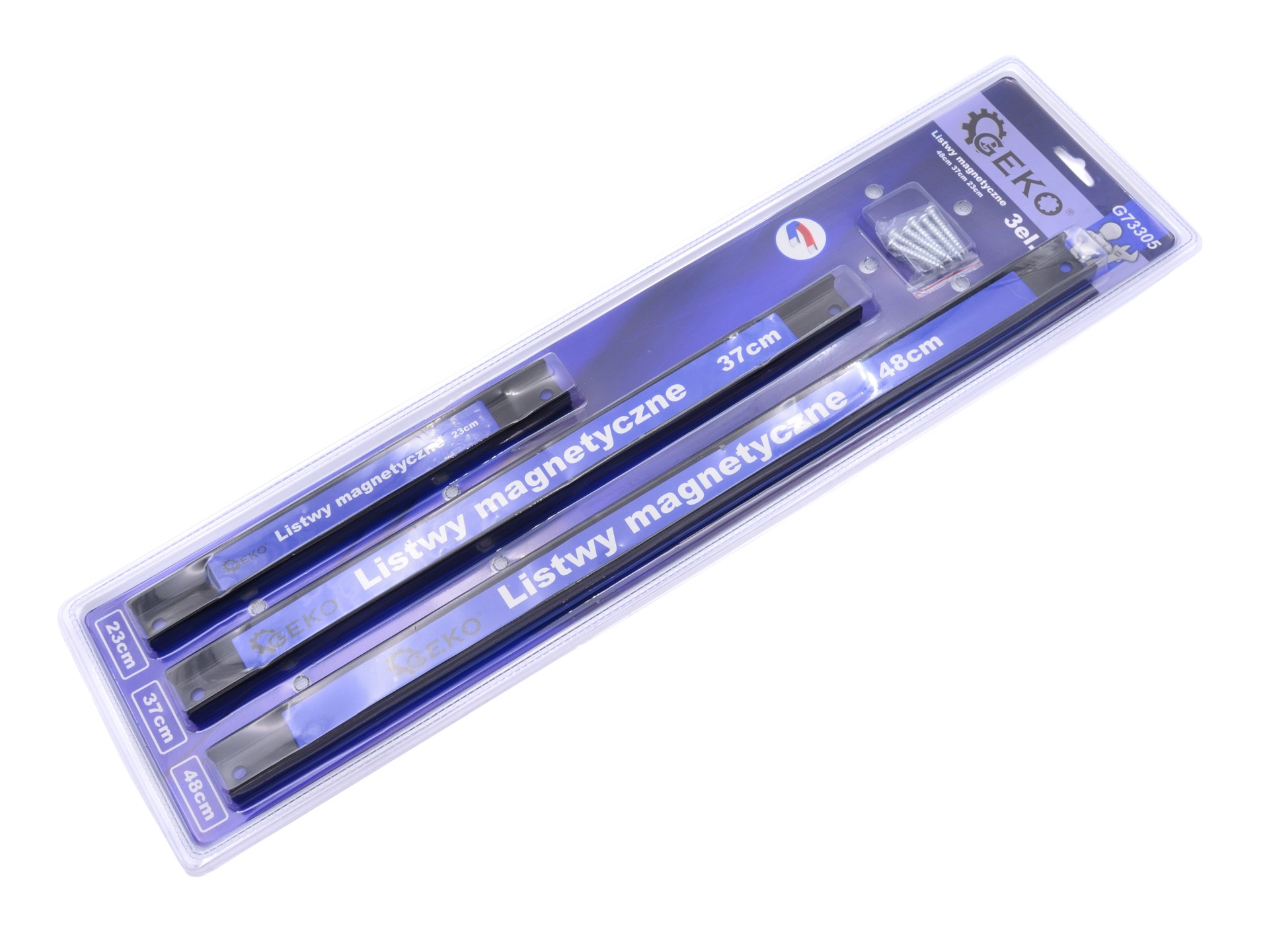 GEKO G73305 Magnetická lišta na nože, nářadí 3ks 480mm 370mm 230mm