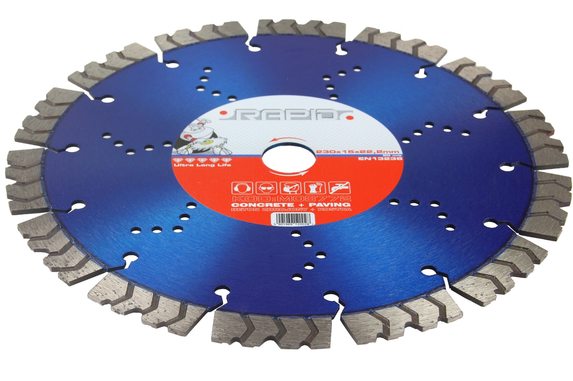 MAR-POL M08772 Diamantový kotouč 230x15x22,2 MM RAPID na dlažbu, cihlu, beton