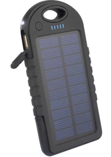 SOLÁRNÍ ZÁLOŽNÍ ZDROJ POWER BANKA 5000mAh 2x USB baterka lampa