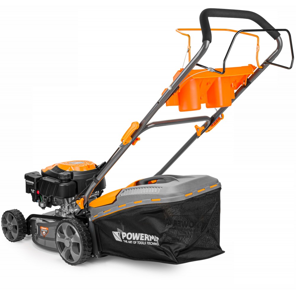 Powermat PM-KSS-5S 3700W Motorová sekačka benzínová na trávu, 4 taktní 5HP s pojezdem