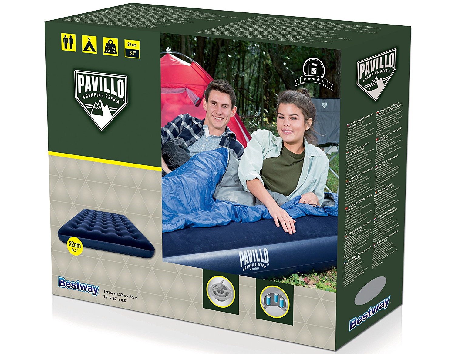 BESTWAY PAVILLO Nafukovací postel matrace dvoulůžko lůžko 191x137cm