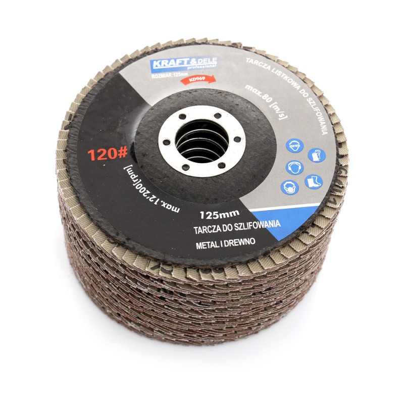 KRAFT&DELE KD969 Brusný lamelový kotouč 125mm na dřevo kov P120 10ks