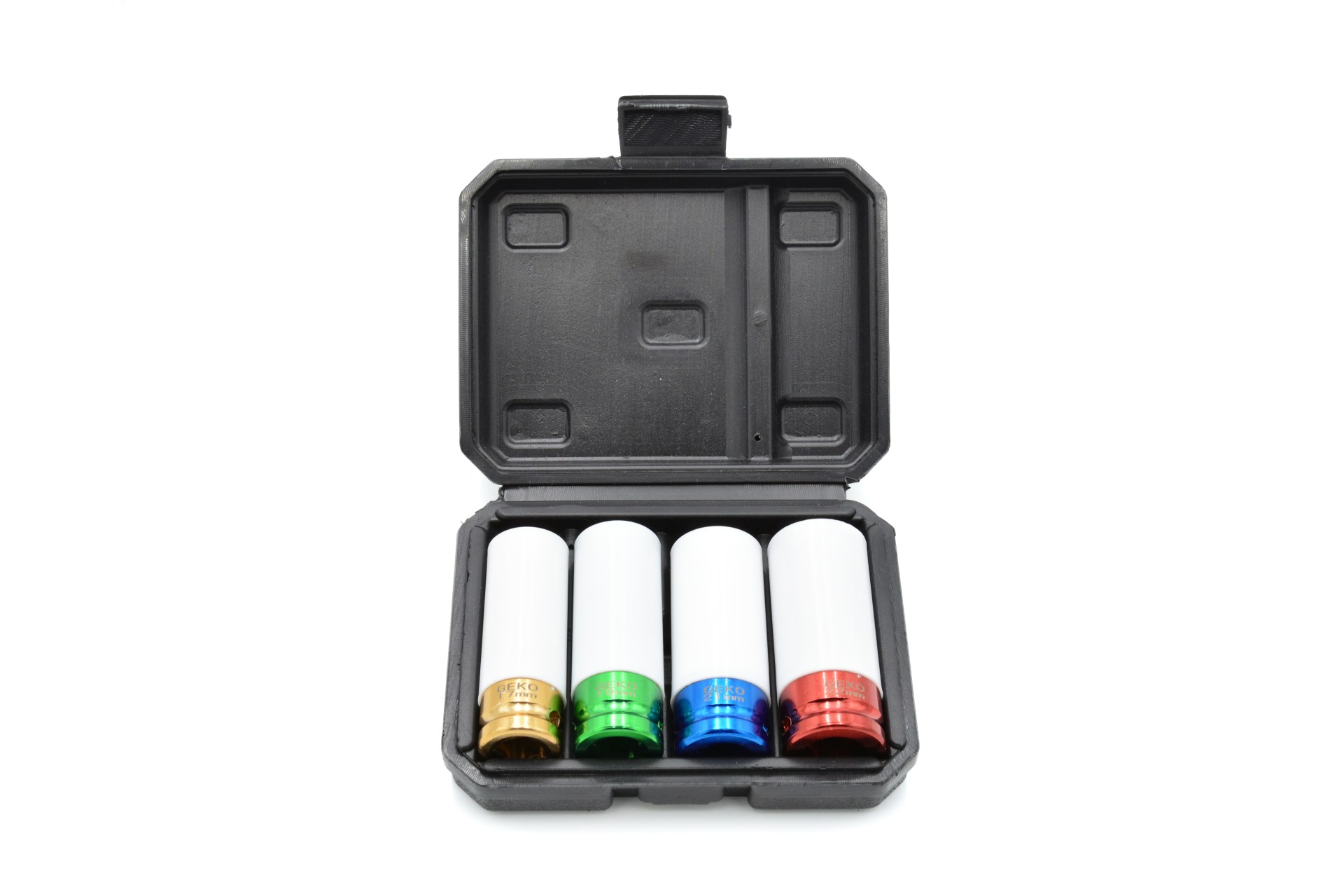 GEKO G10511 Nástrčné rázové klíče hlavice 1/2" na ALU disky 17,19,21,22mm barevné