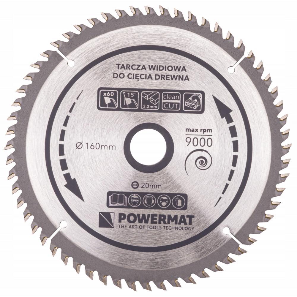 POWERMAT TDD-160x20x60Z Vidový kotouč na dřevo 160x20x60z