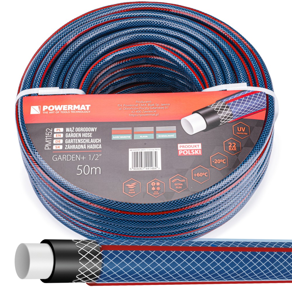 POWERMAT PM1152 ZAHRADNÍ HADICE 4-VRSTVÁ 1/2" 50m GARDEN +