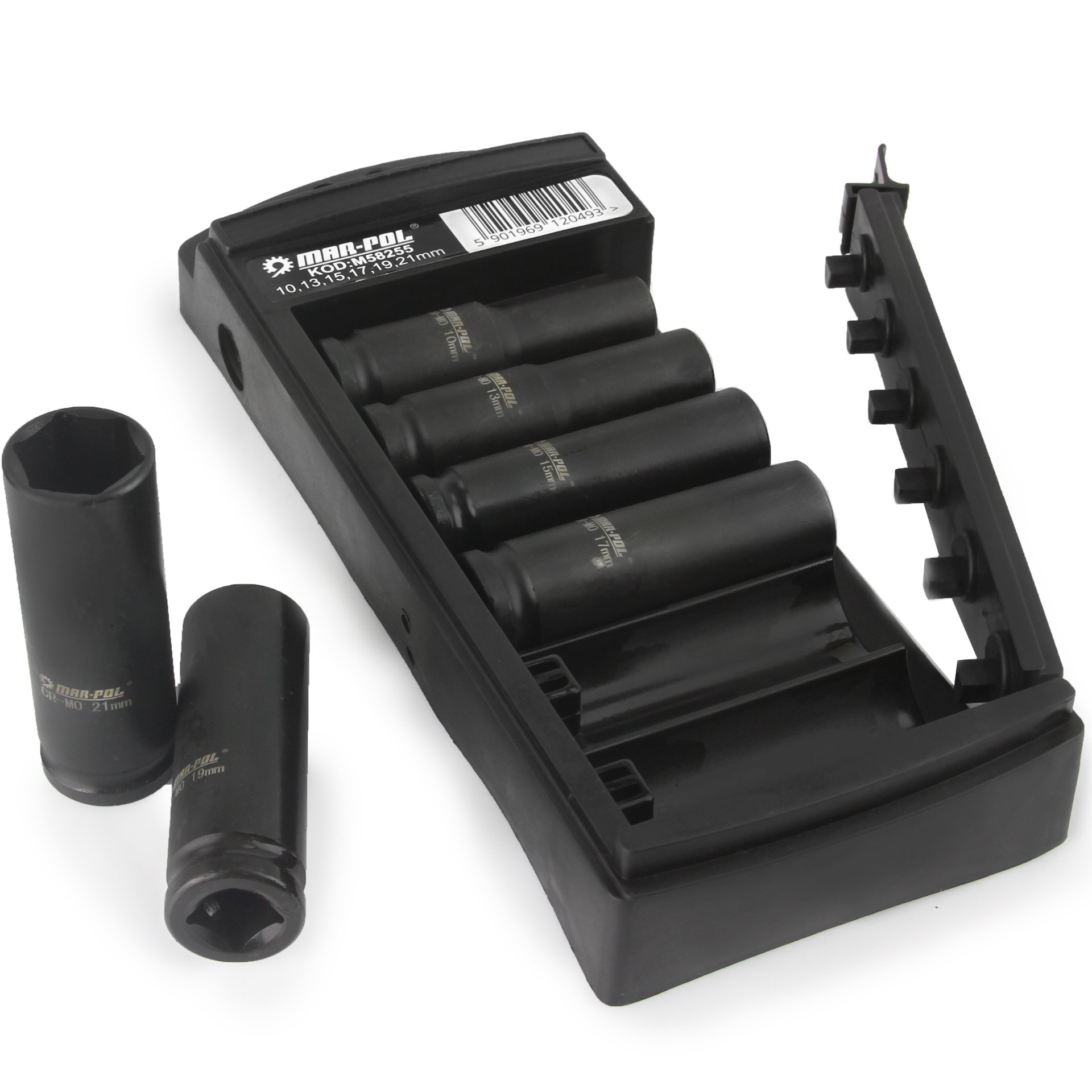 MAR-POL M58255 Nástrčné klíče hlavice sada 1/2" 10-21mm 6ks