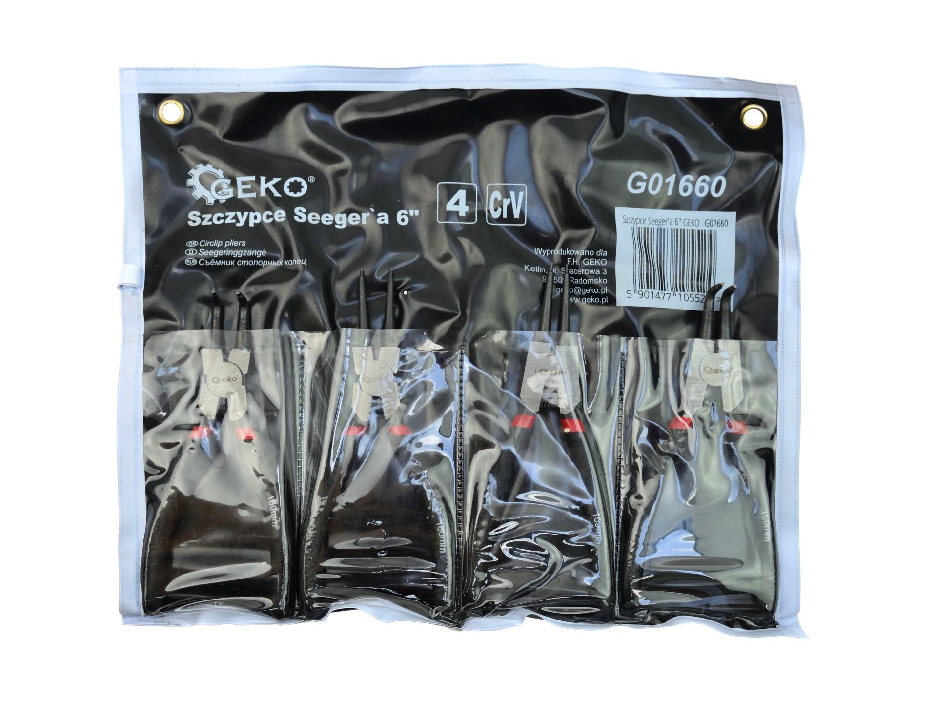GEKO G01660 Ruční segerové kleště ségrovky sada kleští Seger 160mm 6" 4kusy